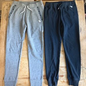 Abercrombie Kids Sweatpants Jogger Bundle. 2 pairs: Black & Grey, 13-14 yr old